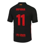 Barcelona RAPHINHA #11 Away Match Jersey 2024/25 UCL - Spotify Logo Without Text - thejerseys