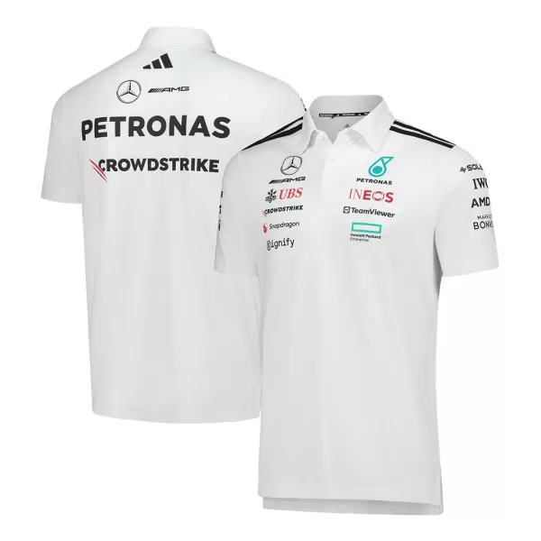 Mercedes AMG Petronas F1 White Team Polo Shirt 2025 - thejerseys