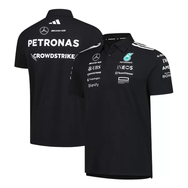 Mercedes AMG Petronas F1 Black Team Polo Shirt 2025 - thejerseys