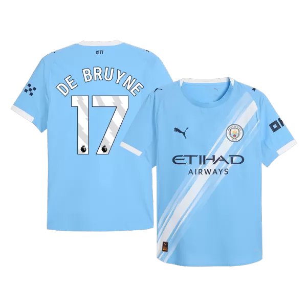 DE BRUYNE #17 Authentic Manchester City Home Soccer Jersey 2025/26 Blue - thejerseys