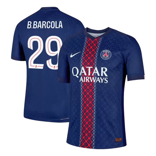 B.BARCOLA #29 Authentic PSG Home Soccer Jersey 2025/26 Navy - thejerseys