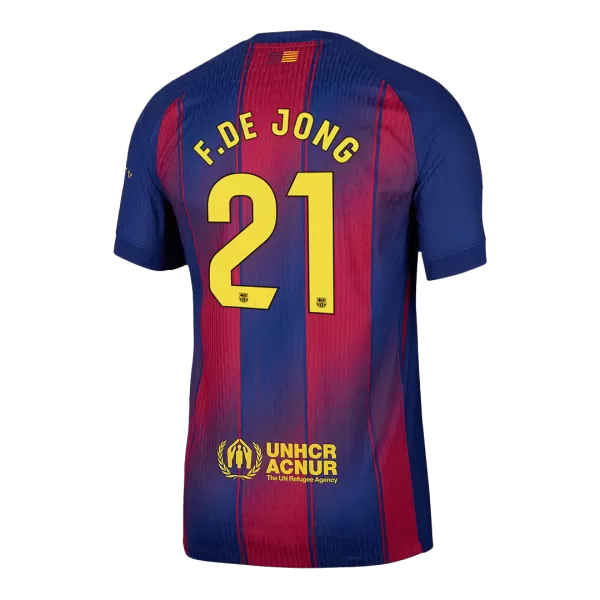 F.DE JONG #21 Barcelona Home Match Jersey Player Version 2025/26 - thejerseys