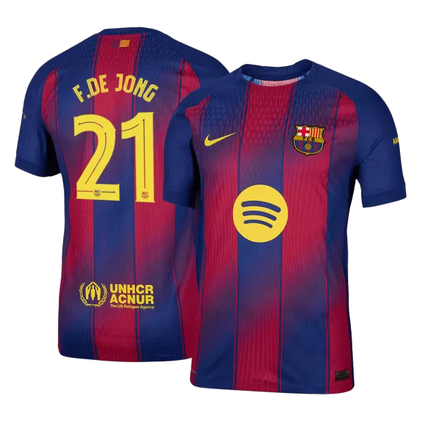 F.DE JONG #21 Barcelona Home Match Jersey Player Version 2025/26 - UCL - thejerseys