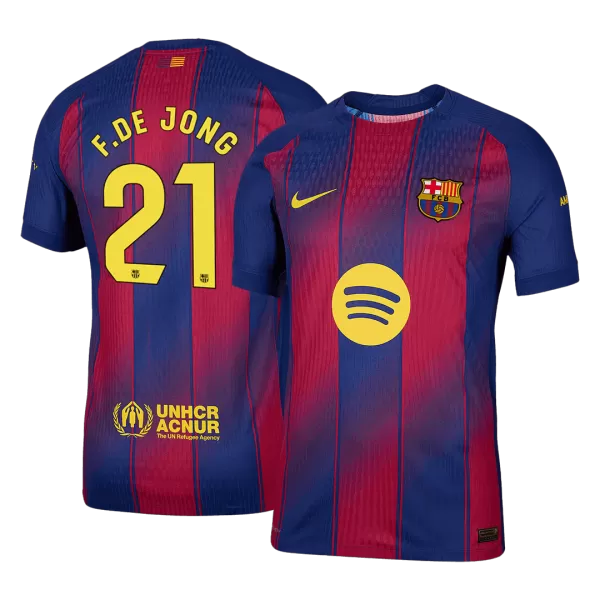 F.DE JONG #21 Barcelona Home Match Jersey Player Version 2025/26 - thejerseys