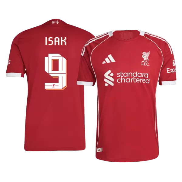 Liverpool ISAK #9 Home Match Jersey 2025/26 - thejerseys