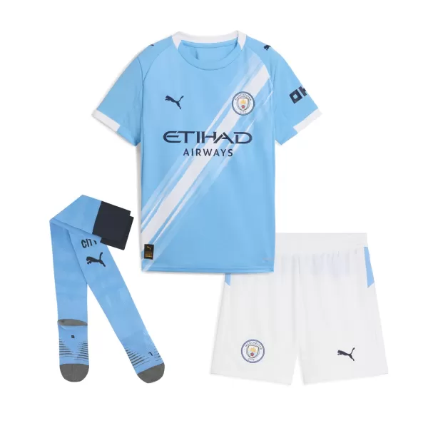 Kids Manchester City Home Jersey Full Kit 2025/26 - thejerseys