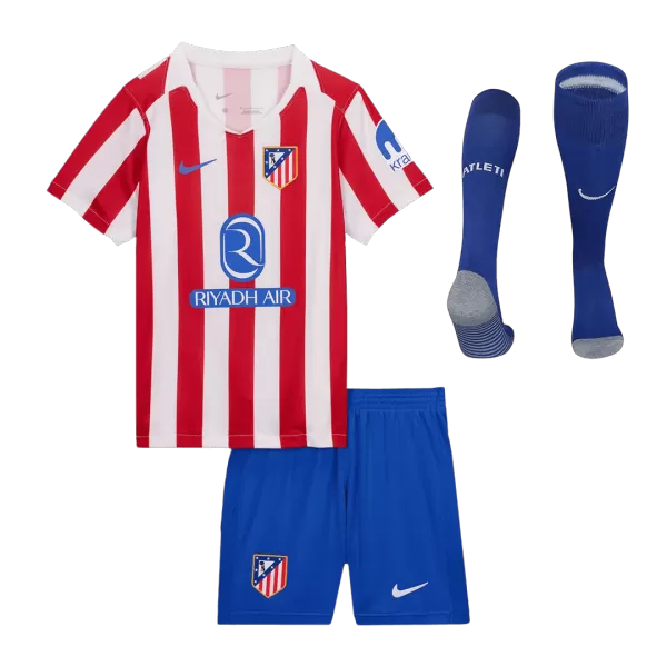 Kid's Atletico Madrid Home Jersey Full Kit 2025/26 - thejerseys