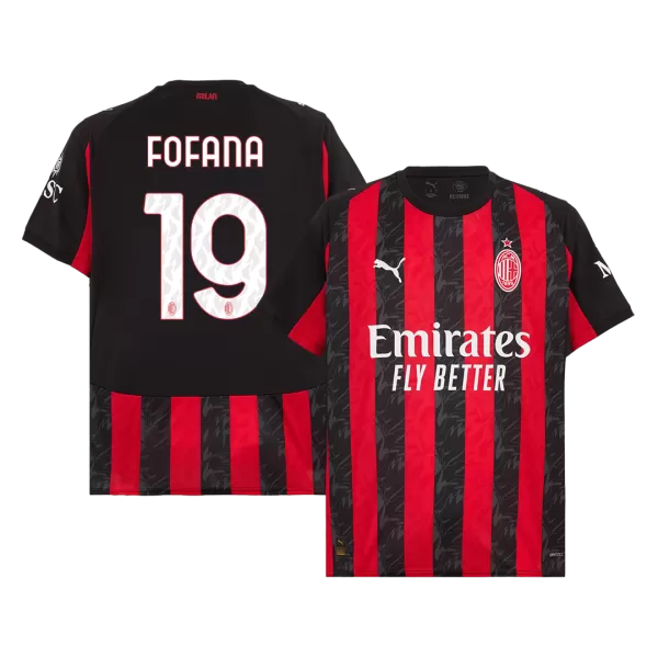 FOFANA #19 AC Milan Home Soccer Jersey 2025/26 Red&Black - thejerseys