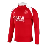 PSG 1/4 Zipper Sweat Kit(Top+Pants) Red 2025/26 - thejerseys