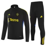 Kids Manchester United 1/4 Zipper Sweat Kit(Top+Pants) Black 2025/26 - thejerseys