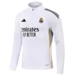 Kids Real Madrid 1/4 Zipper Sweat Kit(Top+Pants) White 2025/26 - thejerseys