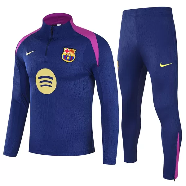 Kids Barcelona 1/4 Zipper Sweat Kit(Top+Pants) Navy 2025/26 - thejerseys