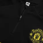 Manchester United 1/4 Zipper Sweat Kit(Top+Pants) Black 2025/26 - thejerseys