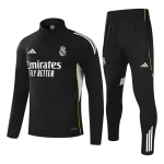 Real Madrid 1/4 Zipper Sweat Kit(Top+Pants) Black 2025/26 - thejerseys