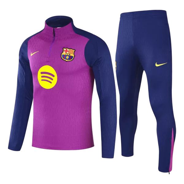 Barcelona 1/4 Zipper Sweat Kit(Top+Pants) Purple 2025/26 - thejerseys