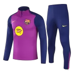 Barcelona 1/4 Zipper Sweat Kit(Top+Pants) Purple 2025/26 - thejerseys