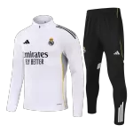 Real Madrid 1/4 Zipper Sweat Kit(Top+Pants) White 2025/26 - thejerseys