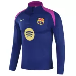 Kids Barcelona 1/4 Zipper Sweat Kit(Top+Pants) Navy 2025/26 - thejerseys