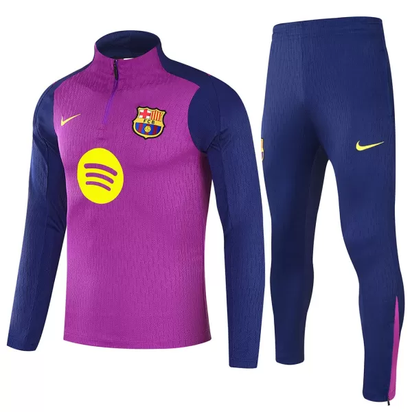 Kids Barcelona 1/4 Zipper Sweat Kit(Top+Pants) Purple 2025/26 - thejerseys