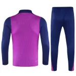 Kids Barcelona 1/4 Zipper Sweat Kit(Top+Pants) Purple 2025/26 - thejerseys