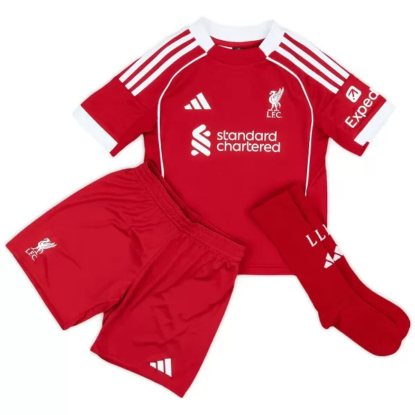 Kids Liverpool Home Jersey Full Kit 2025/26 - thejerseys