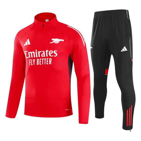 Arsenal 1/4 Zipper Sweat Kit(Top+Pants) Red 2025/26 - thejerseys
