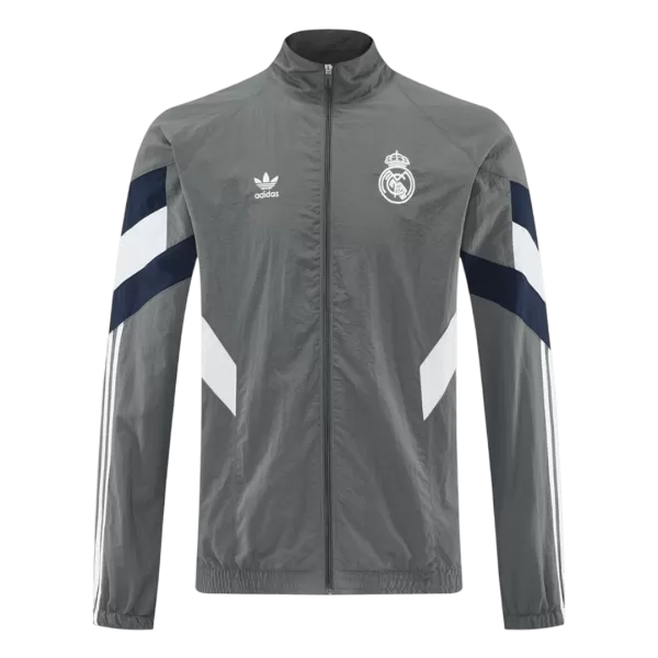 Real Madrid Windbreaker Jacket Gray 2025/26 - thejerseys