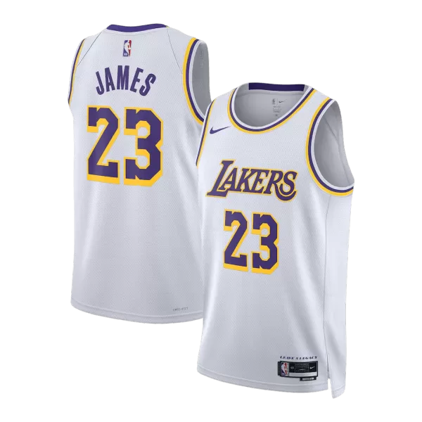 Men's Los Angeles Lakers James #23 White Swingman Jersey - Association Edition - thejerseys
