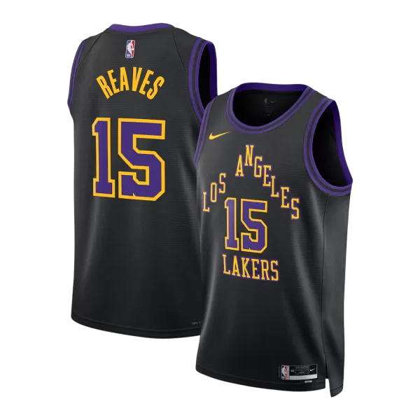 Men's Los Angeles Lakers Reaves #15 Black Swingman Jersey 2025/26 - City Edition - thejerseys