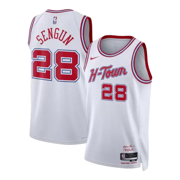 Men's Houston Rockets Şengün #28 White Swingman Jersey 2025/26 - City Edition - thejerseys