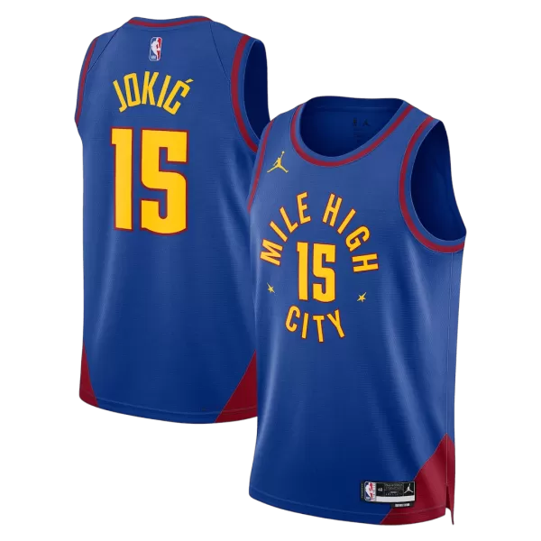 Men's Denver Nuggets Jokić #15 Blue Swingman Jersey - Statement Edition - thejerseys