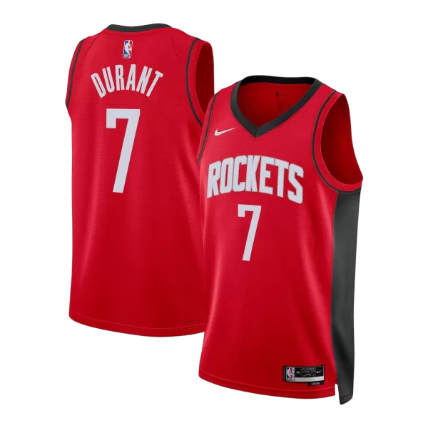 Men's Houston Rockets Durant #7 Red Swingman Jersey - Icon Edition - thejerseys