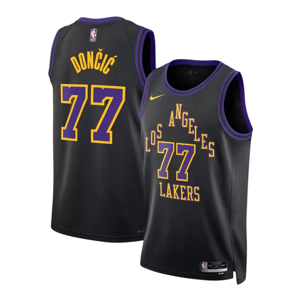 Men's Los Angeles Lakers Dončić #77 Black Swingman Jersey 2025/26 - City Edition - thejerseys