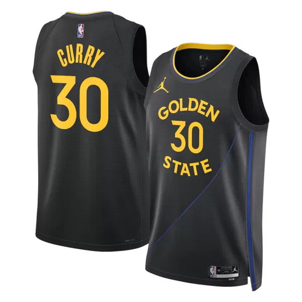 Men's Golden State Warriors Curry #30 Black Swingman Jersey - Statement Edition - thejerseys