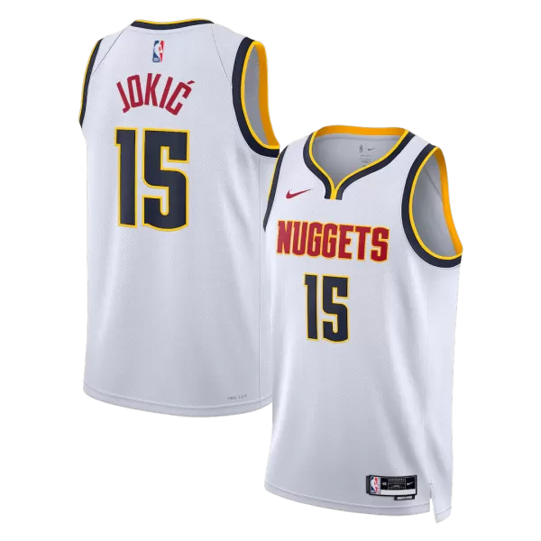 Men's Denver Nuggets Jokić #15 White Swingman Jersey - Association Edition - thejerseys