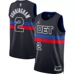 Men's Detroit Pistons Cunningham #2 Black Swingman Jersey - Statement Edition - thejerseys
