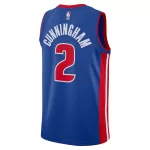 Men's Detroit Pistons Cunningham #2 Blue Swingman Jersey - Icon Edition - thejerseys