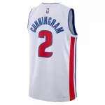 Men's Detroit Pistons Cunningham #2 White Swingman Jersey - Association Edition - thejerseys