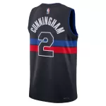 Men's Detroit Pistons Cunningham #2 Black Swingman Jersey - Statement Edition - thejerseys
