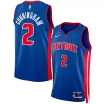 Men's Detroit Pistons Cunningham #2 Blue Swingman Jersey - Icon Edition - thejerseys