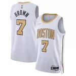 Men's Boston Celtics Brown #7 White Swingman Jersey 2025/26 - City Edition - thejerseys