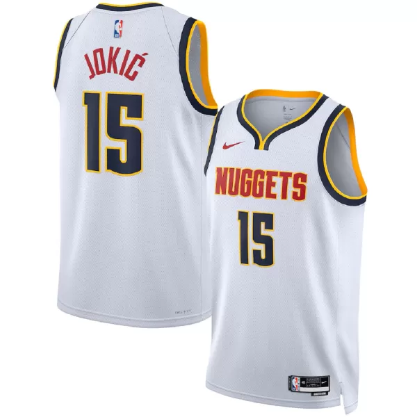 Men's Denver Nuggets Jokić #15 White Swingman Jersey - Association Edition - thejerseys