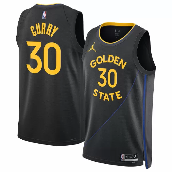 Men's Golden State Warriors Curry #30 Black Swingman Jersey - Statement Edition - thejerseys