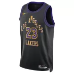 Men's Los Angeles Lakers James #23 Black Swingman Jersey 2025/26 - City Edition - thejerseys