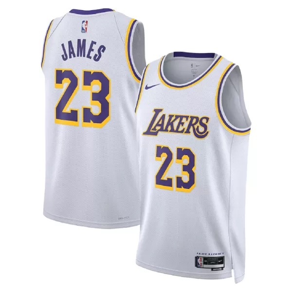 Men's Los Angeles Lakers James #23 White Swingman Jersey - Association Edition - thejerseys