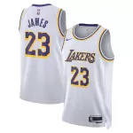 Men's Los Angeles Lakers James #23 White Swingman Jersey - Association Edition - thejerseys