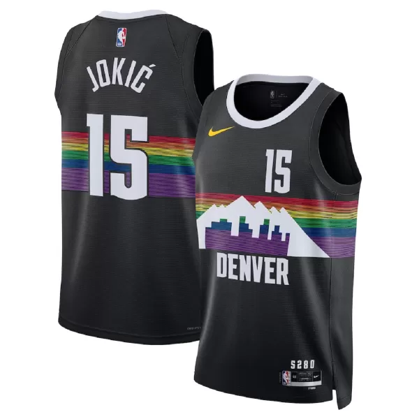 Men's Denver Nuggets Jokić #15 Black Swingman Jersey 2025/26 - City Edition - thejerseys
