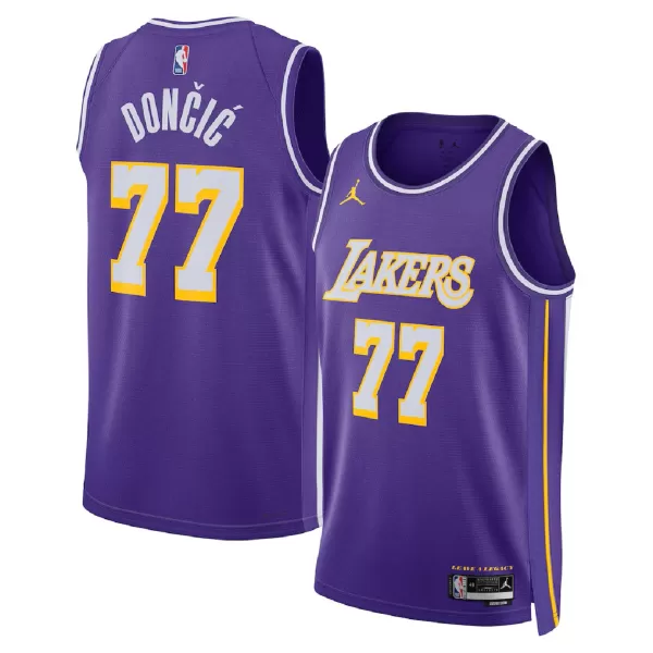 Men's Los Angeles Lakers Dončić #77 Purple Swingman Jersey - Statement Edition - thejerseys