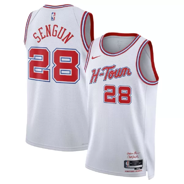 Men's Houston Rockets Şengün #28 White Swingman Jersey 2025/26 - City Edition - thejerseys