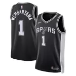 Men's San Antonio Spurs Wembanyama #1 Black Swingman Jersey - Icon Edition - thejerseys